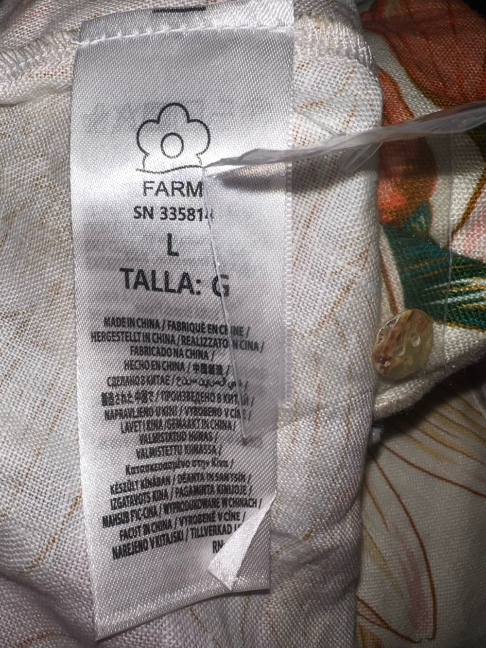 Farm Rio Guaragarden 100% Linen Halter Midi Dress Button Back Floral NWT Large - Picture 16 of 16